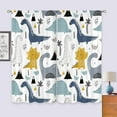 thumbnail image 3 of Dinosaur Curtains 42Wx63L Inch Rod Pocket Kids Cartoon Dino Baby Boys Bedroom Decor Nursery Children Cute Navy Blue Safari Animal Art Printed Living Room Playroom Window Drapes Fabric 2 Panel, 3 of 6