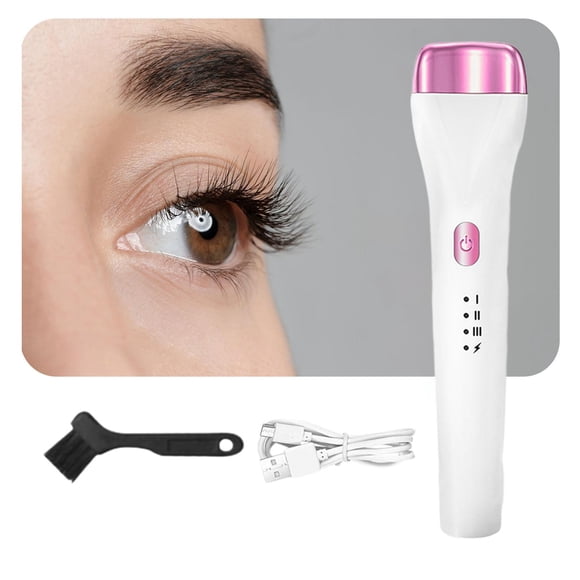 Rizador de pestañas eléctrico sin pellizcos, herramienta de maquillaje con 3 modos de calentamiento, rizador de pestañas 5D recargable para el hogar, , blanco