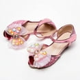 thumbnail image 4 of Gubotare Kids Dress Shoes Girls Girls Dress Shoes Toddler Kids Heels Sandals Ankle Strap Wedding Party Girl Shoes (Pink,Big Kids 3.5), 4 of 6