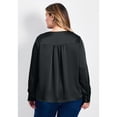 thumbnail image 2 of Avenue Women's Plus Size Marlene Tie Front Satin Blouse, 2 of 2