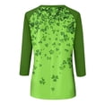 thumbnail image 5 of Dwralegc St Patricks Day Shirt Women Funny Plus Size Loose Fit 3/4 Sleeve Four Leaf Clover Print Shamrock Printed Tee Round Neck Cute Saint Patrick's Casual Outfit Tunic Tops Light Green M, 5 of 5