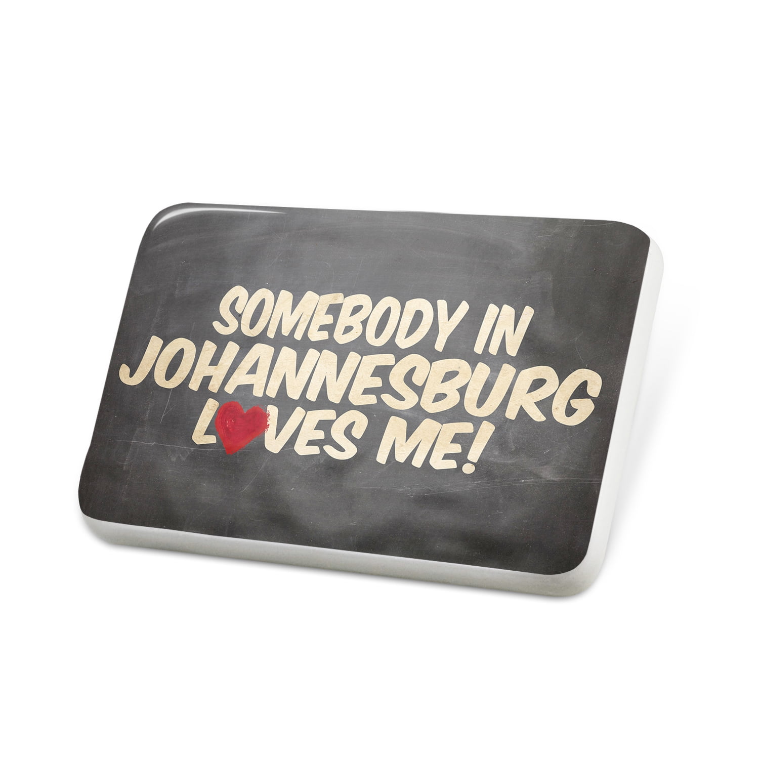 Porcelein Pin Somebody in Johannesburg Loves me, South Africa Lapel