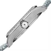 Womens Quartz Multifunction Crystal Leather Gray Strap Watch