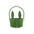 thumbnail image 2 of FRCOLOR Easter Bunny Woven Basket for Party Favors Handmade Straw Wicker Easter Candy Eggs for KidsCute Rabbit Picnic Hamper for Egg Hunt Party Present Toy Storage Green, 2 of 8