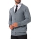 thumbnail image 4 of Suéteres de cárdigan de punto de manga larga con botones y cuello en V para hombres INSPIRE CHIC con bolsillos S Gris claro, 4 of 5
