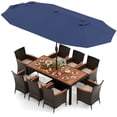 thumbnail image 4 of Costway 11 PCS Patio Dining Set with 15ft Double-Sided Patio Umbrella (Base Included) Navy, 4 of 11