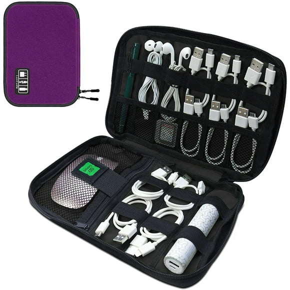 Bolsa organizadora de cables Luxtude Cord Organizer Travel Púrpura