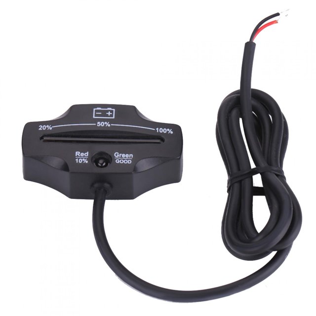 Pantalla LED de Medidor de Batería con 9 Luces LED 2 LED Superpuestos Retardo de 155 S Fácil Instalación para Carritos de Motocicletas Marinas Camiones ATV ANGGREK Otros