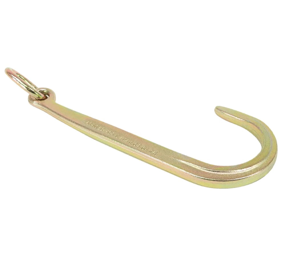 15" Inch J Hook Heavy Duty Grade G70 Tow Axle Strap Wrecker Roll back Clevis 5400#