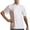White, variant on AnuYalue Big and Tall Chef Shirt for Men Button Breasted Breathable Workwear Short Sleeve Cook Shirts Stand Collar Kitchen Working Uniform