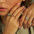 thumbnail image 2 of Natural Stone Stackable Ring Set, Boho Style Multiple Finger Rings, 2 of 6