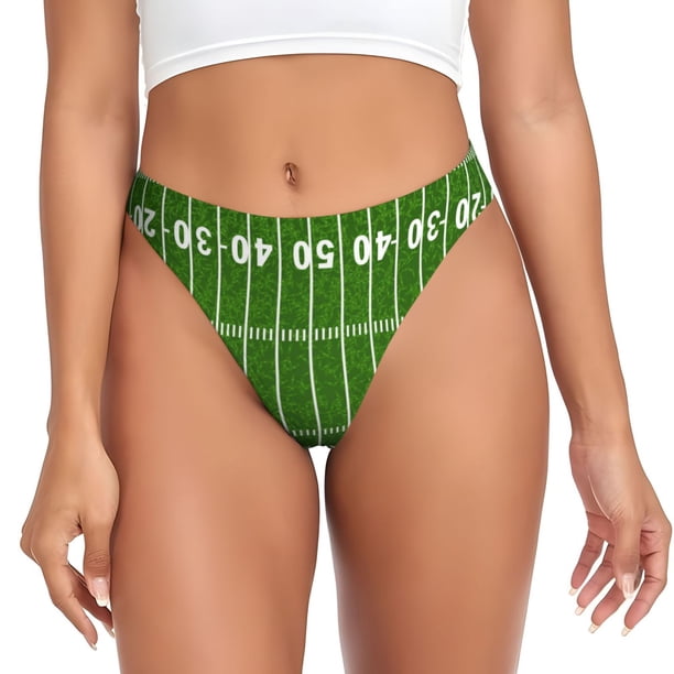 Fotbe American Football Field2 Tanga Sin Costuras para Mujer con Estampado – Panties Invisibles, Transpirables y Cómodos para Uso Diario-Large