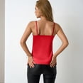 thumbnail image 6 of JULMCOMO Satin Tank Tops for Women Cowl Neck Ruched Spaghetti Strap Elegant Camisole Tops Sleeveless Casual Slim Fit Camisoles Red S, 6 of 8