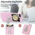 thumbnail image 5 of Dteck for Samsung Z Flip 5 Case, Shockproof Ring Stand Slim Full Body Case with Built-in Screen Protector Protective Hard Case for Samsung Galaxy Z Flip 5,Pink, 5 of 9