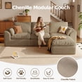 thumbnail image 5 of DILORA 108'' Boneless Cloud couches for Livingroom,Sectional L-Shape Couch With Ottoman,3 Seater Convertible Modular Soft sofa,Camel, 5 of 8