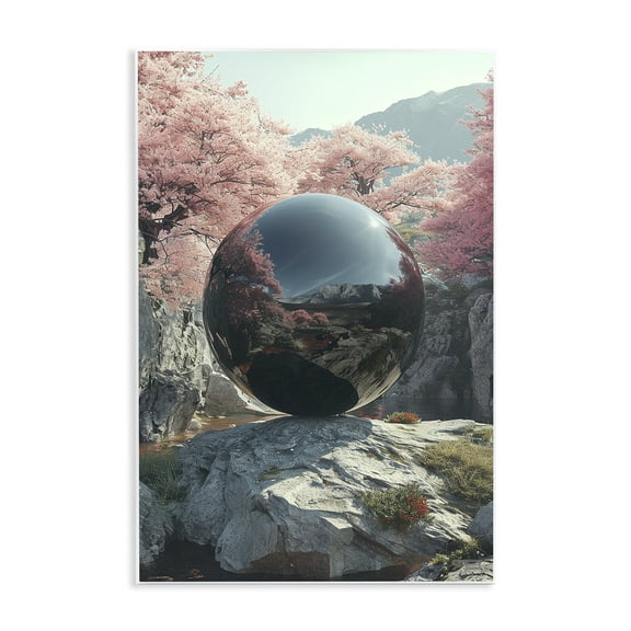 Stupell Industries Surreal Reflective Ball Landscape Painting Unframed Art Print Wall Art, 10 x 15
