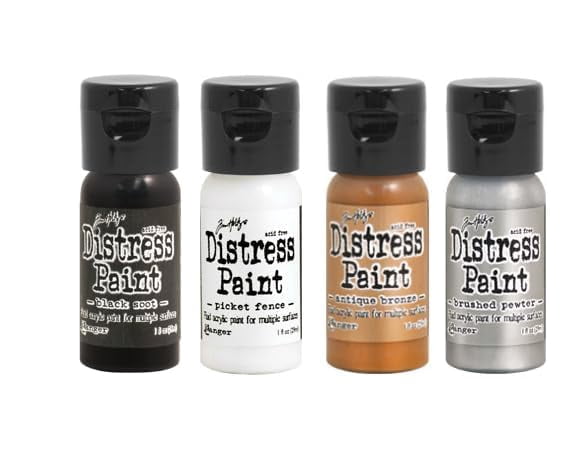 Trebbies Distress Paint Bundle - 5 Flip-Cap Distress Paint Kits (20 Paints Total) with Exclusive Detail Sticks