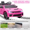 thumbnail image 6 of Dodge Charger Electric Ride on Car Toys for Girls, 12V Battery Powered Ride On Toys with Parent Remote Control, Electric Car for Kids 3-5 w/Music Player/LED Headlights/Safety Belt, Pink, 6 of 9