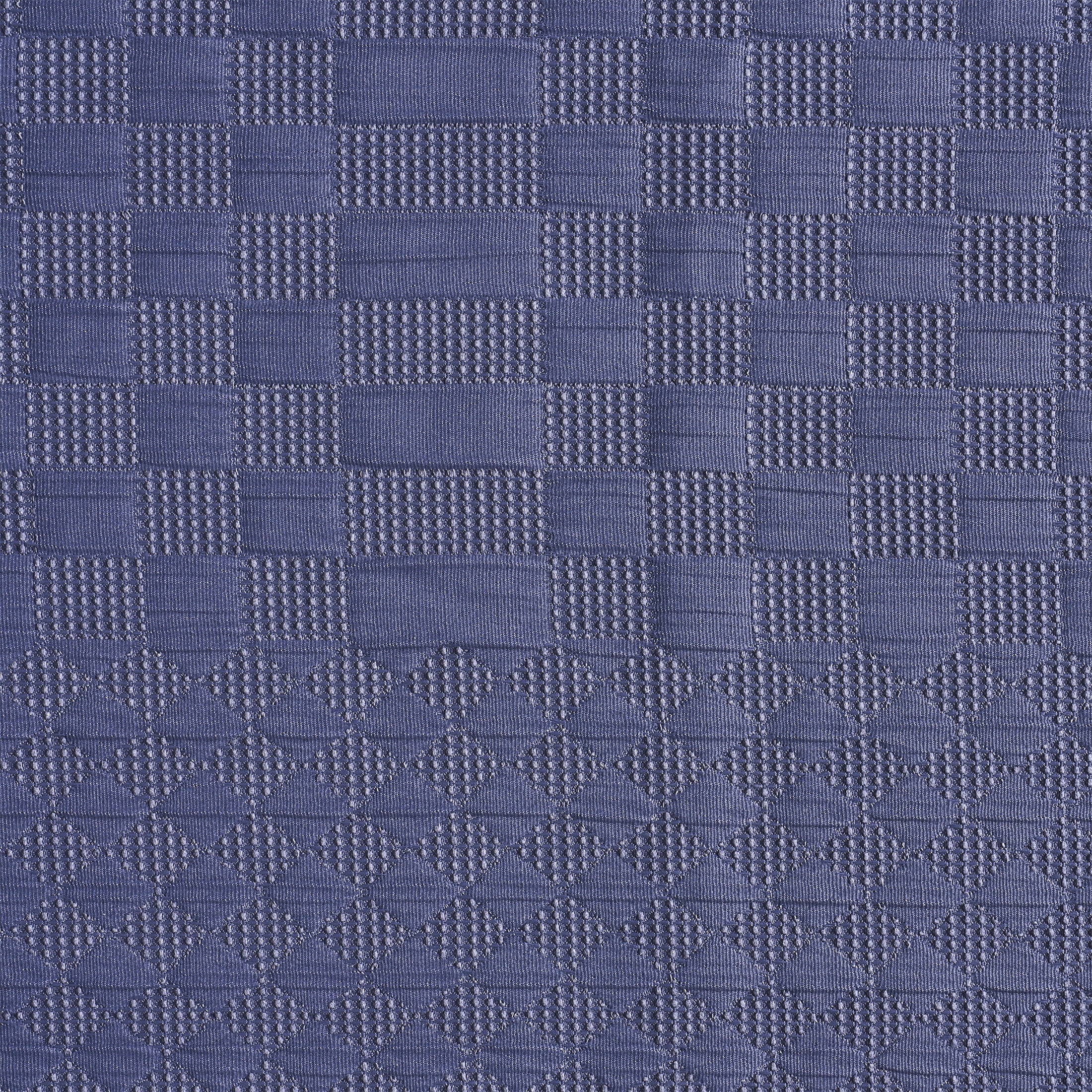 Beautiful Nightshadow Blue Check Matelassé Fabric Shower Curtain by Drew Barrymore, 72" x 72"