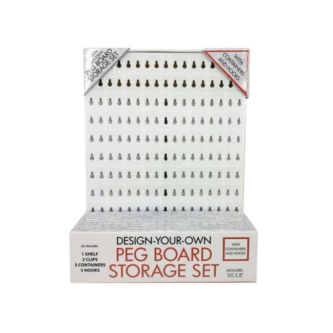 Kole Imports HC5012 DesignYourOwn Peg Board Storage Set with