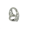 thumbnail image 1 of Anillo de flor ajustable con bisel redondo de latón plateado, base en blanco, ajuste DIY, 16 mm 16mm, 1 of 9