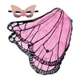thumbnail image 2 of Mariposa Fairy Wing Cape Costume Photo Prop Cherub Elf Accesorio Dress up Shawl para Festival Niños Halloween Birthday Stage Performance , Rosa A rosa 1 Hugo Ala de vestuario, 2 of 8