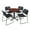 Cherry / Black, variant on Romig Axis-Pro 36 in. Square X-Base Breakroom Table- Maple, 4 Zeng Stack Chairs- Grey