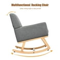 thumbnail image 6 of Costway Fabric Rocking Chair Upholstered Mid Century Accent Armchair Gray, 6 of 12