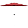 thumbnail image 1 of Simple Deluxe 9ft Outdoor Market Table Patio Umbrella with Button Tilt, Crank and 8 Sturdy Ribs for Garden, Deck, Lawn, Backyard & Pool, Red, 1 of 6
