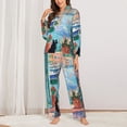 thumbnail image 2 of Lsque Coastal Cat By The Window Pattern Long Sleeve Pajama Set for Women - Soft 2-Piece Sleepwear and Loungewear Set with Pockets, Comfy Nightwear-XX-Large, 2 of 7