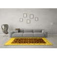 thumbnail image 3 of Ahgly Company Indoor Round Oriental Yellow Traditional Area Rugs, 6' Round, 3 of 4