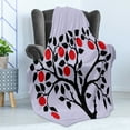 thumbnail image 4 of Fruits Soft Flannel Fleece Blanket, Black Tree with Ripe Red Nutritious Fruit Flourishing Nature Garden Forest Art, Cozy Plush for Indoor and Outdoor Use, 70" x 90", Lilac Black Red, by Ambesonne, 4 of 5