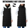thumbnail image 4 of Roncen Women's Winter Long Padded Vest - Hooded Stand Collar Sleeveless Outerwear - Casual Quilted Coat with Front Pockets, 4 of 8