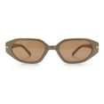 thumbnail image 3 of Womens Elegant Mod Geometric Oval Rectangle Plastic Fashion Sunglasses Beige - Brown, 3 of 8