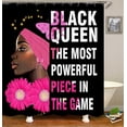 thumbnail image 7 of 4PCS Afro Girl Shower Curtain Set, Yellow Sunflower Butterfly White Polka Dots Inspirational Quotes Melanin Black Princess Crown African American Woman Bathroom Decor, Non-slip Bath Mat, 7 of 7