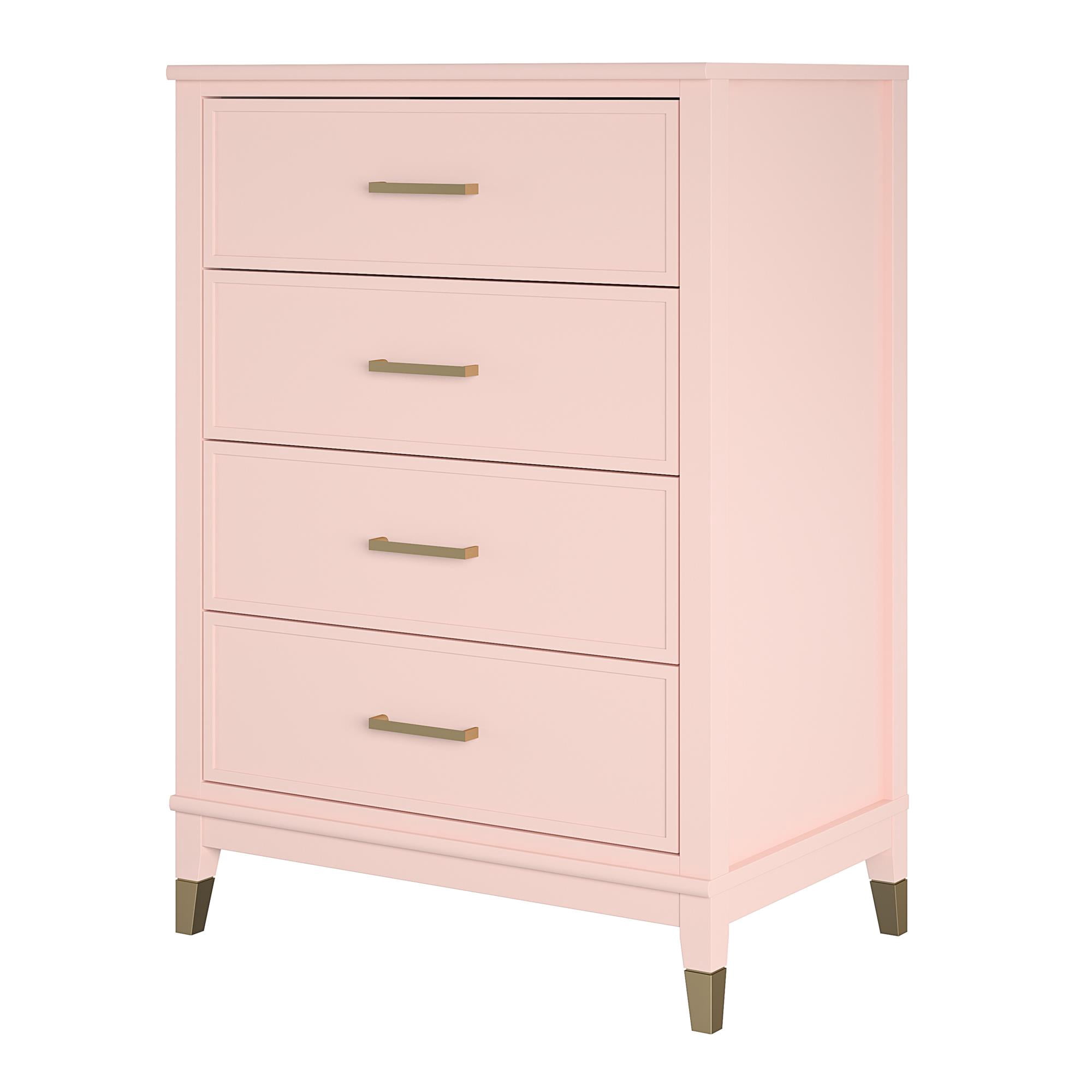CosmoLiving by Cosmopolitan Westerleigh 4-Drawer Dresser, Pale Pink