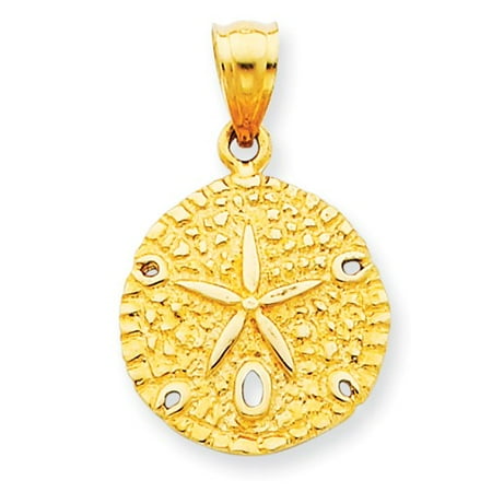 14k Yellow Gold Sand Dollar Pendant