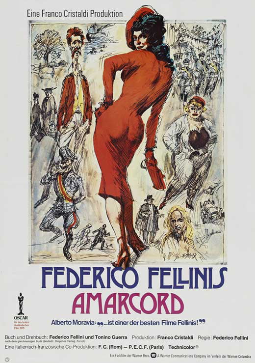 Bruno Zanin AMARCORD 1973 Federico Fellini Movie Cinema Poster Film Art Print