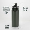 thumbnail image 5 of Water Bottle Sport, Insulated Water Bottle with Spout, 22 oz Stainless Steel Hot Cold Cup with Sport Top, Ozizo Thermos Double Wall, Leakproof Flip Top Lid, 5 of 7