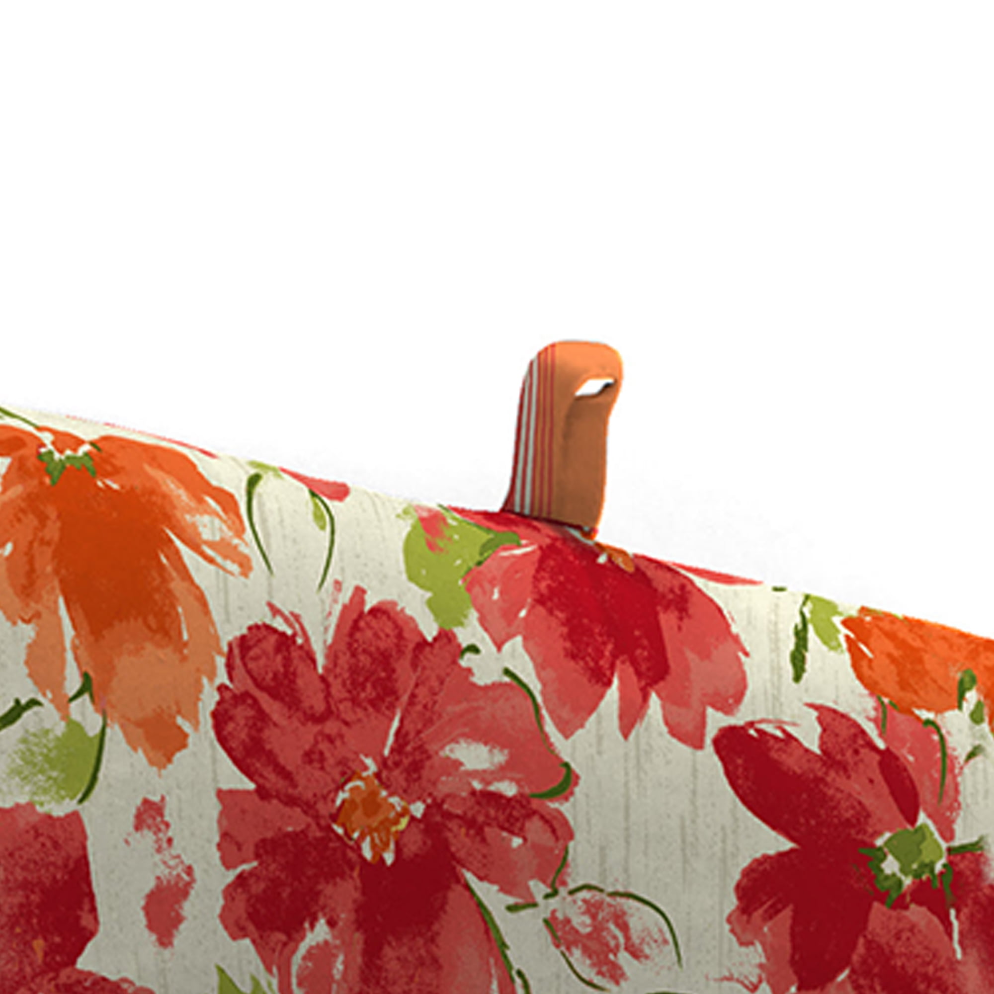 Jordan Manufacturing 72" x 22" Zion Granola Red and Orange Stripe and Marcia Granola Floral Reversible Rectangular Outdoor Chaise Lounge Cushion with Ties and Hanger Loop