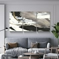 thumbnail image 3 of 3 Piece Abstract Wall Art Black and White Paintings Minimalist Wall Decor Gold Line Modern Artwork Picture HD Canvas Print,Framed for Living Room Bedroom Bathroom, 12"x16"x3 Panels, 3 of 7