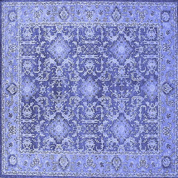 Ahgly Company Indoor Square Oriental Blue Industrial Area Rugs, 3' Square