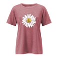 thumbnail image 4 of Baqcunre Women's Round Neck Plus-Size Floral Print Short Sleeve Tops Women Clothing Graphic Tees T Shirts for Women,Womens Fashion Womens Tops Pink Xl, 4 of 4