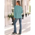 thumbnail image 6 of SHIBEVER Long Sleeve Shirts for Women Fall Shirts for Womens Tops Trendy Crew Neck Womens Long Sleeve Tops Autumn Comfy Winter Clothes Light Green XXL, 6 of 10