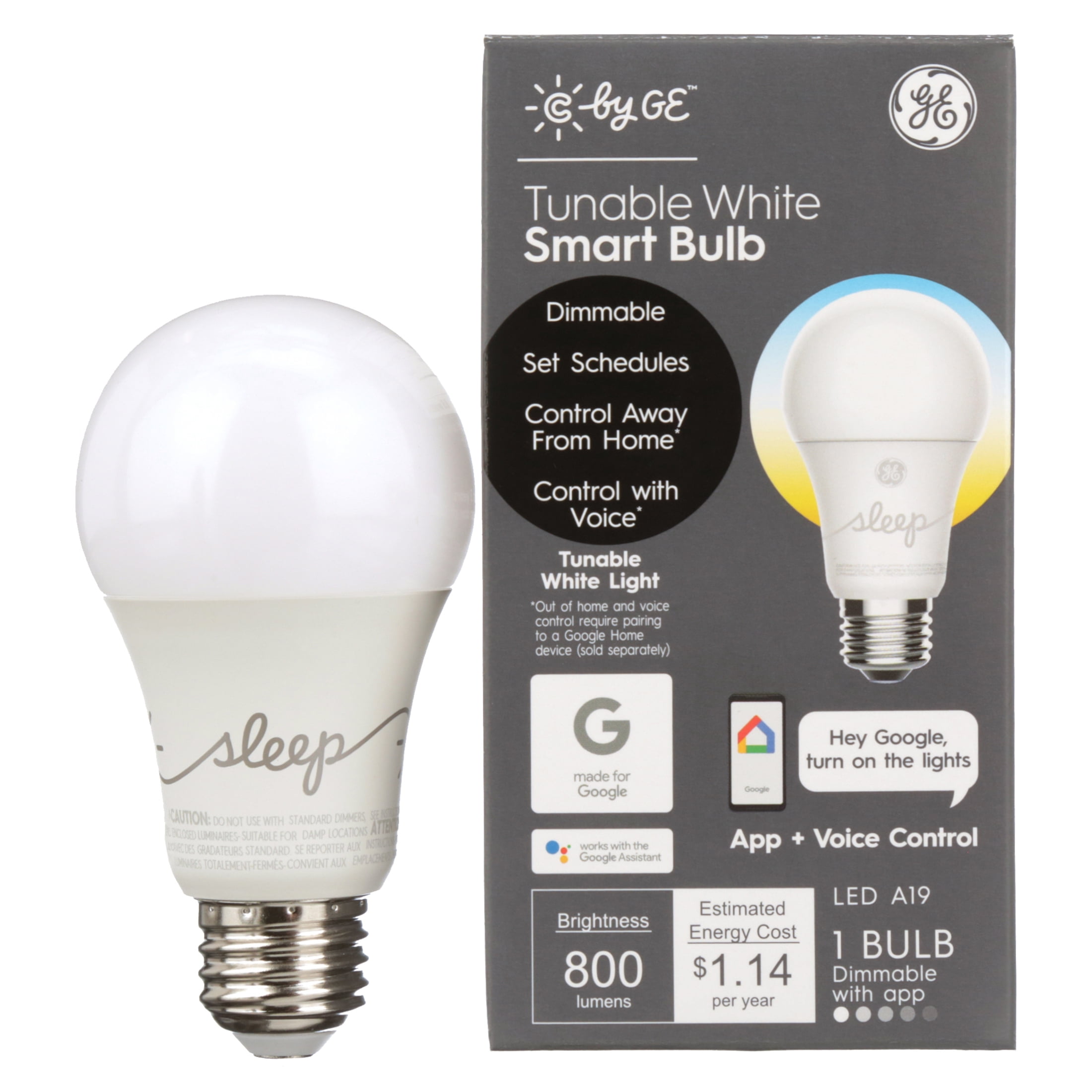 C by Ge-smart Remote Starter Home Kit White A19 Smart Bulb Google Alexa Dimmable for sale online 