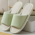 thumbnail image 2 of Lolmot House Slippers for Women Linen Cotton Solid Color Flat Non-Slip Household Shoes Comfortable Slippers, 2 of 3