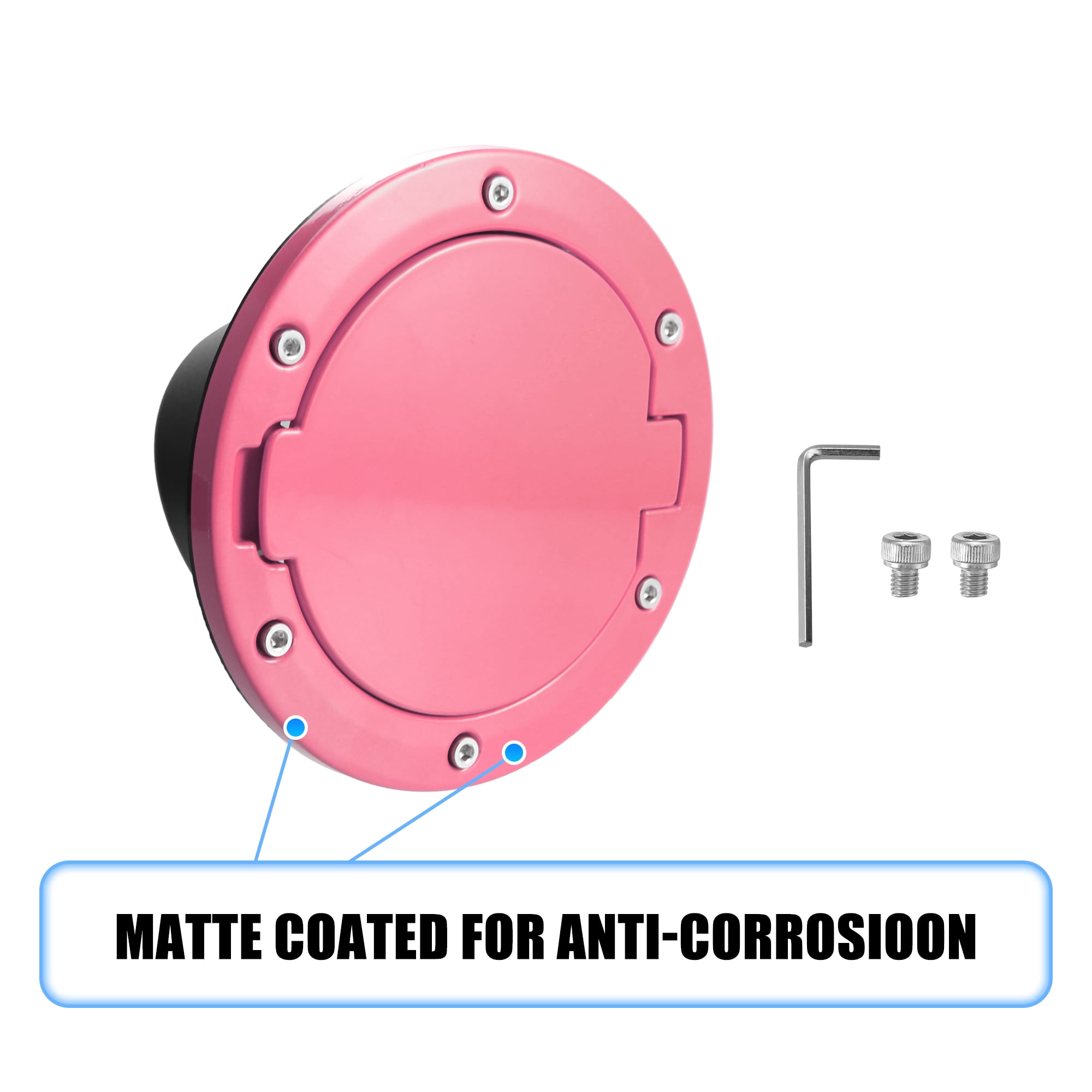 Pink Aluminum Alloy ABS Gas Fuel Tank Cap Cover for Jeep Wrangler 2007-2017 JK 2018 Locking Fuel Filler Cover Accessory