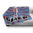 thumbnail image 3 of Video Games Soft Flannel Fleece Throw Blanket, Red Striped Boom Beams Retro 90's Toys Boy Cap Geometric Arrangement, Cozy Plush for Indoor and Outdoor Use, 70" x 90", Vermilion White, by Ambesonne, 3 of 6