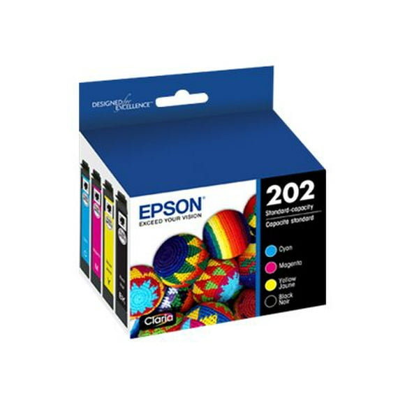 Epson 202 Multi-pack - 4-pack - black, yellow, cyan, magenta - original - ink cartridge - for Expression Home XP-5100; WorkForce WF-2860