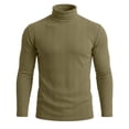 thumbnail image 5 of Mifsaly Mens Turtleneck Sweaters Slim Fit Long Sleeve Ribbed Knit Sweaters Comfortable Stretchy Warm Fall Winter Undershirt Tops Army Green,S, 5 of 8